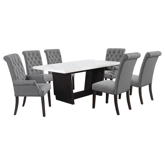 Sherry Rectangular Marble Top Dining Table set