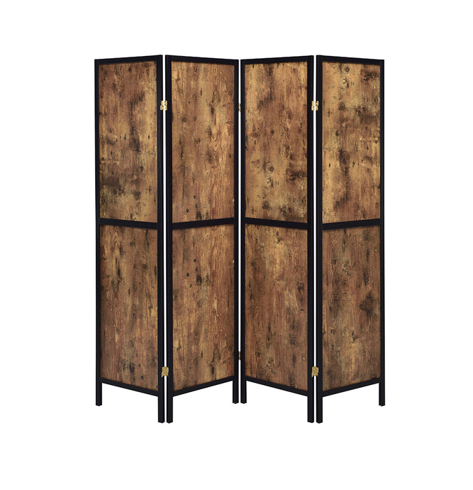 Deepika 4-panel Folding Screen Antique Nutmeg and Black
