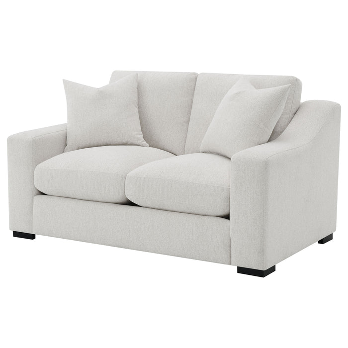 Ashlyn Upholstered Sloped Arms Loveseat White