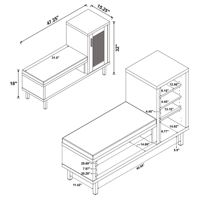 Teller 1-door Entryway Shoe Storage Cabinet Natural Oak