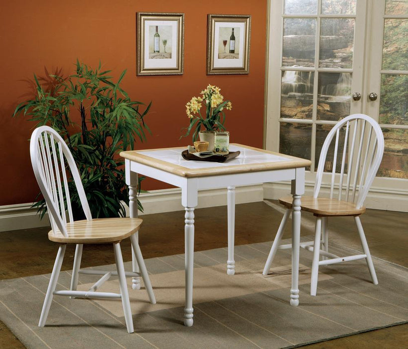 Country Two-Tone Natural Wood Dining Chair