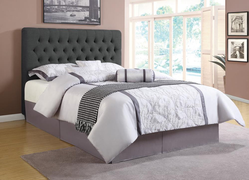 Chloe Transitional Charcoal Upholstered Full Bed