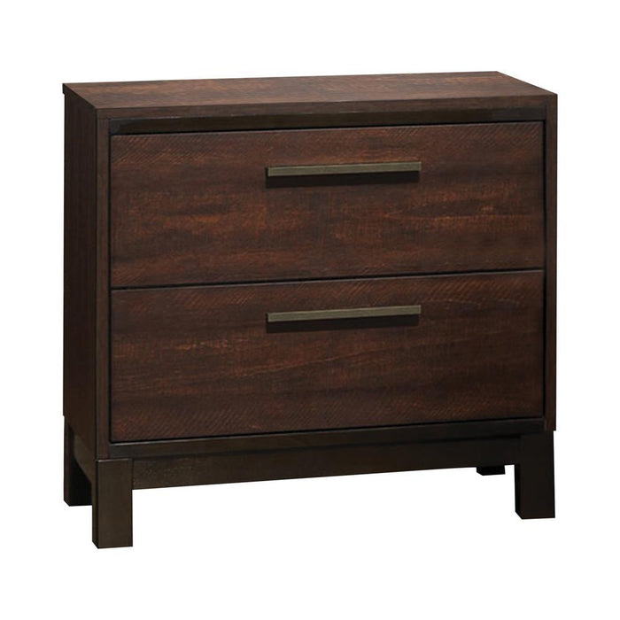 Edmonton 2-drawer Nightstand Rustic Tobacco