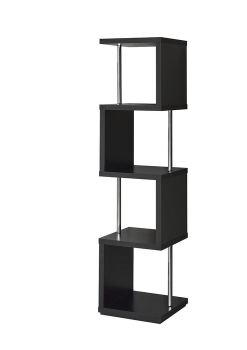 Modern Black Four Tier Bookcase