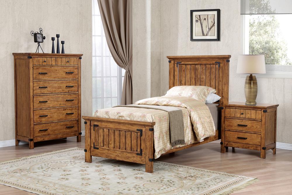 Brenner Twin Storage Bed Rustic Honey