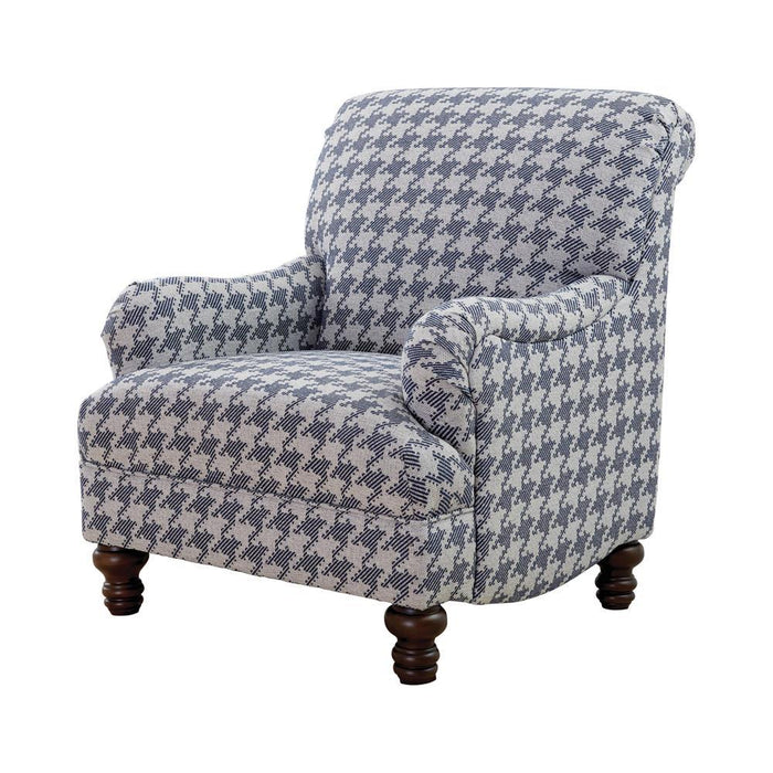 Glenn Recessed Arms Accent Chair Blue