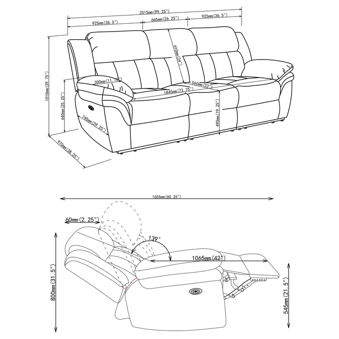 Bahrain Power Reclining Sofa